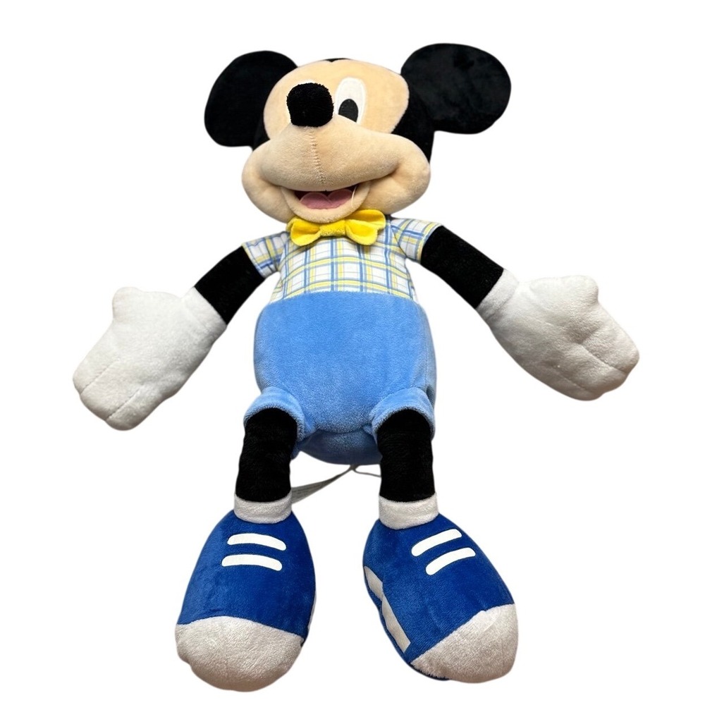 Disney Mickey Mouse Plush Plaid Shirt Bow Tie Sneakers‎ Stuffed Animal